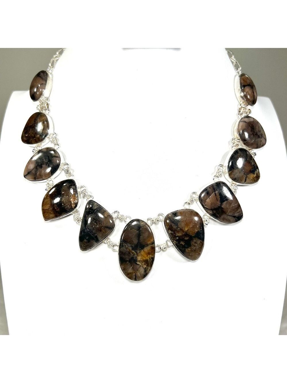 Jasper 925 Large Gemstone Necklace